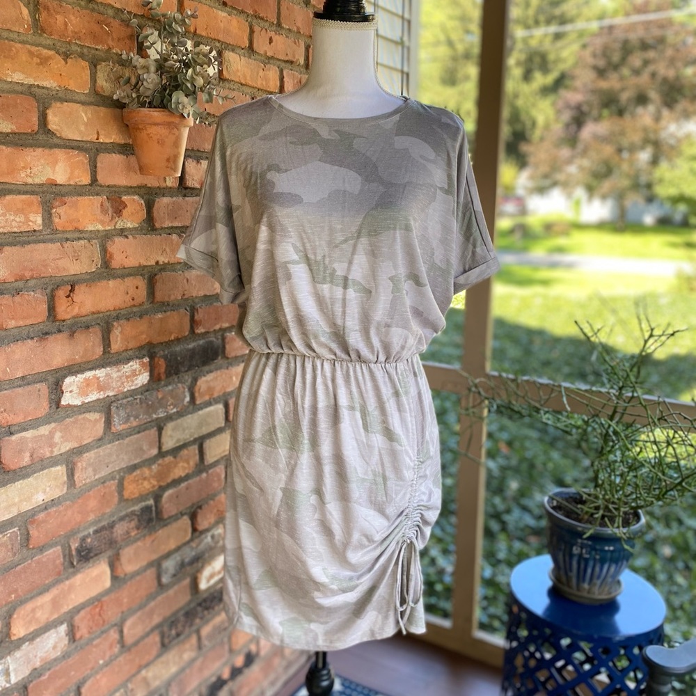 Lascana Army Printed Ruched T-Shirt Dress